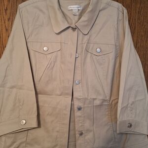 Christopher & Banks Khaki Collared Shirt Christopher & Banks